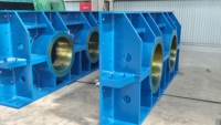Concasseur à double arbre et double rouleau pour minerais, capacité 500t/h, équipé d'un moteur et d'un PLC, pour l'exploitation de carrières de charbon et la construction