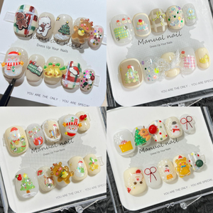 <span class=keywords><strong>Uñas</strong></span> <span class=keywords><strong>navideñas</strong></span>, 10 Uds., <span class=keywords><strong>Uñas</strong></span> postizas <span class=keywords><strong>cortas</strong></span> redondas pintadas a mano de Papá Noel, <span class=keywords><strong>uñas</strong></span> hechas a mano para dedos - Product Image 3
