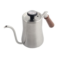Carafe à café en acier inoxydable avec couvercle, design minimaliste, bouilloire à bec de cygne pour préparer le café