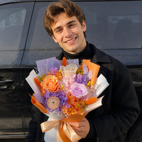 Coffret Cadeau Luxueux de Bouquet de Roses Éternelles Faites à la Main - Cadeau Exquis et Durable pour la Saint-Valentin, Noël, Nouvel An