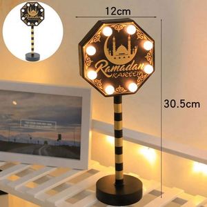 Novelty Gift Party Supplies Led Wooden Acrylic Street <b>Easter</b> Night Light Lantern Moon Castle Holiday Mubarak Decorations - Product Image 5