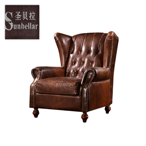 Hotel lounge sillón muebles de cuero de diseño nuevo sofá cómodo armados sentado silla - Product Image 3