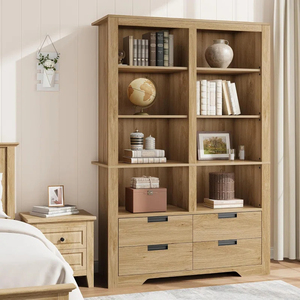 Estantería Estilo Rústico con 4 Cajones, Mueble de Almacenamiento Grande para Sala de Estar o Cocina - Product Image 1