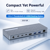 Dock Thunderbolt 4 14-in-1 40Gbps 90W PD 8K+60Hz untuk Ethernet 2.5G USB 10Gbps Tersedia