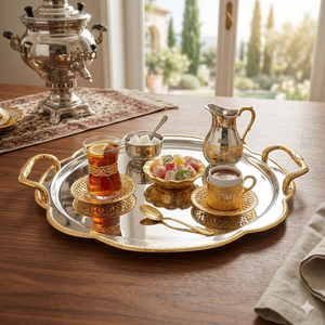 Elegante Plato Decorativo para Café y Postre con Acabado Espejo para Hogar, Hotel, Boda - Product Image 6