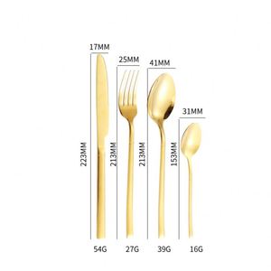 Custom Logo Cutlery <b>Set</b> Gold Cutlery Stainless Steel <b>Set</b> Knife Fork Spoon Silverware Stainless Steel Metal Flatware for Hotel - Product Image 2
