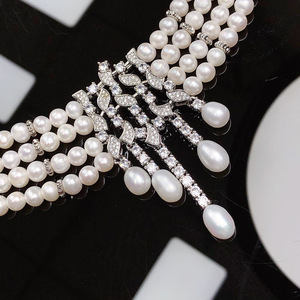 Collar de Perlas Reales de Lujo al por Mayor, Estilo Audrey Hepburn, Joyería Elegante para Novias, Bodas, Galas y Fiestas Nocturnas - Product Image 4
