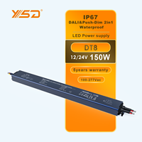 Driver LED Dali Push 150w Dali-2 à gradation 24v 6.25a 100w à tension constante étanche Driver LED Dali Push DT8 DT6