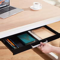 Supports de montage réglables en hauteur JH-Mech Custom 3, glissières métalliques silencieuses pour rangement sous le bureau, tiroir coulissant en métal sous le bureau