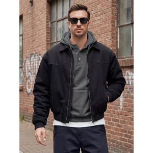 FOXA <b>Mens</b> Hoodie <b>Pullover</b> Quarter Button Fleece Sweatshirt With Pocket Winter Casual Wear - Product Image 3
