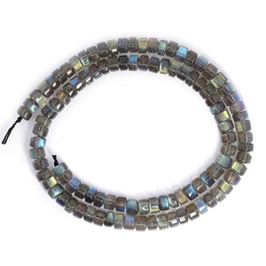Perles Heishi en labradorite naturelle de haute qualité, plates, rondes, lisses, en forme de roue, pour la fabrication de bijoux, vente en gros - Product Image 1