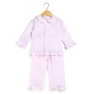 Pijamas <span class=keywords><strong>de</strong></span> cuello Peter Pan para niños, ropa <span class=keywords><strong>de</strong></span> dormir para niños, pijamas <span class=keywords><strong>de</strong></span> bolsillo con botones <span class=keywords><strong>de</strong></span> algodón 100% - Product Image 2