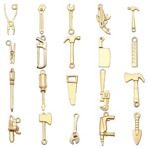 Pendentif en alliage d'or, formes variées, pour la fabrication de bracelets, accessoires de bijoux DIY, apprêts plaqués en alliage de zinc - Product Image 5