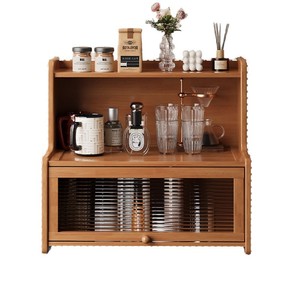 Desktop Cup Storage Rack 3 Tier Wooden Multi Purpose Organizer For <b>Teacup</b> Tea <b>Set</b> Makeup Desk Organization - Product Image 5