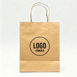 Sac en papier kraft brun personnalisé pour cadeaux avec poignée torsadée - Product Image 1