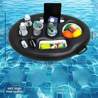 Bar à glace flottant multifonctionnel |   Support de boissons pour piscine, plateau à gobelets et support de service alimentaire pour fête