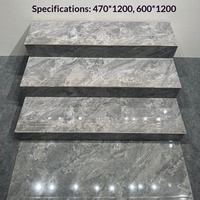 Carreaux de porcelaine monobloc antibactériens et antidérapants pour marches d'escalier, finition dorée intégrale, bords arrondis, pour murs intérieurs