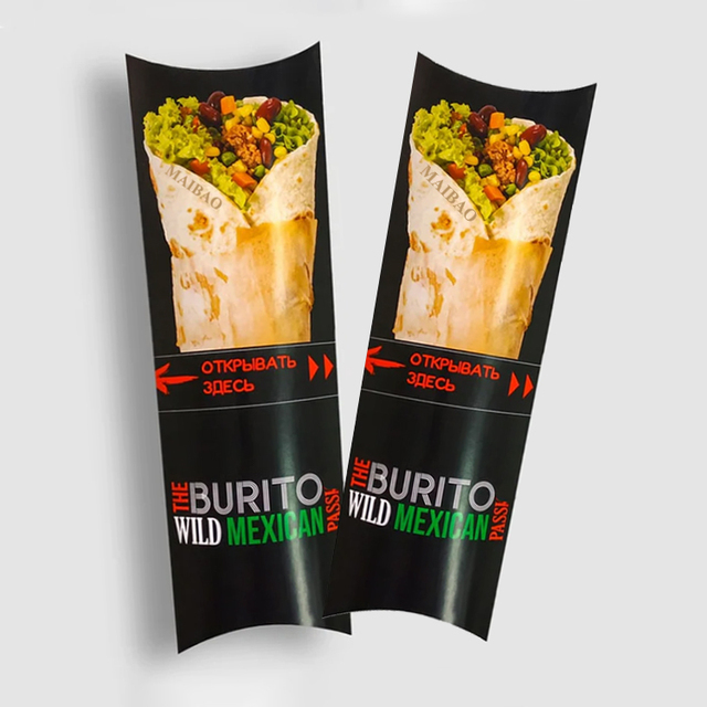Custom Printed Food Chicken Shawarma Craft Box Eco Paper Shawarma Packaging Box Arabic Burrito Sandwich Kebab Chicken Roll Box