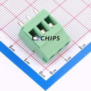 DB129VG-5.08-3P-GN-S Screw Terminal Block Through hole Component (THT),P=5.08mm Connector 1x3P 5.08mm Green Through Hole - Product Image 1