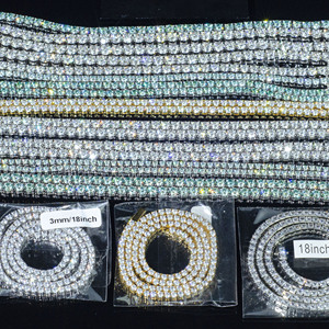 Prix le <span class=keywords><strong>moins</strong></span> <span class=keywords><strong>cher</strong></span> Hip Hop 925 Argent Gra VVS Moissanite Diamant Tennis Chaîne 3MM 4MM 5MM Collier Bracelet Hommes Femmes Fine Jewelry - Product Image 1