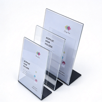 Support de menu de table en acrylique transparent, support de prix double face personnalisé avec logo pour restaurant et commerce de détail