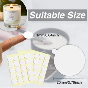 烛芯线索棒耐热，透明粘合剂芯贴纸 (带尾部设计)，用于DIY蜡烛制作。