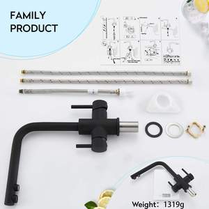 <span class=keywords><strong>Miscelatore</strong></span> da Cucina a 3 Vie in Acciaio Inox di Alta Qualità <span class=keywords><strong>con</strong></span> Finitura Nera Opaca, <span class=keywords><strong>Rubinetto</strong></span> <span class=keywords><strong>con</strong></span> Doppia Maniglia e Filtro Acqua - Product Image 5