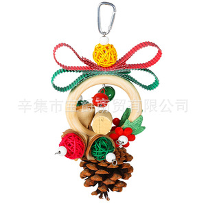 Yeni stil noel kuş çiğneme parçalayıcı asılı papağan kafes Foraging Bite oyuncaklar küçük kuşlar için Playsets - Product Image 2