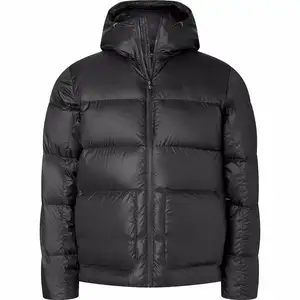 MOQ pequeño personalizado 2024 nuevo abrigo relleno de plumón de ganso acolchado para hombre Crop Puffer 90/10 chaqueta cálida de invierno