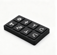 Clavier à dôme en caoutchouc moulé, couleur personnalisée, impression soyeuse, tampon conducteur, composants de boutons-poussoirs en silicone sur mesure