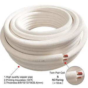 Mejor precio Venta caliente 1/4 + 3/8 Kit de instalación PE Aislamiento AC Tubo de cobre Split Kit de instalación