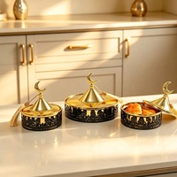 1PC Star Moon Iron Castle Tray Holle Bonbondoos Bedekt Droog Fruit Box Tafeldecoratie Home Decor Indoor Ornament Ramadan