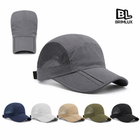 Casquette de baseball en nylon respirant avec dos en maille, fermeture réglable, visière incurvée, design color-block, style urbain, chapeau sportif d'extérieur