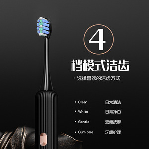 Brosse à dents électrique sonique, charge sans fil, étanche IPX7, 4 modes, rechargeable, version couple - Product Image 3