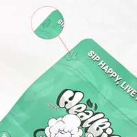 Sac personnalisé de qualité alimentaire à fond plat Pochette en plastique Emballage Sacs à fermeture éclair Sachet d'emballage de thé réutilisable Pochette d'emballage