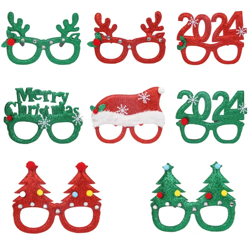 Decorazioni natalizie occhiali natale decorazione festa per bambini prodotti natalizi montatura occhiali per corna di neve