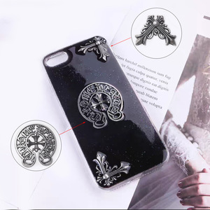 <span class=keywords><strong>Funda</strong></span> Celimi Cross para teléfono con decoración metálica para <span class=keywords><strong>iPhone</strong></span>, estilo retro punk, accesorio artesanal de resina - Product Image 1