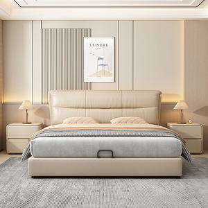 เตียงคู่หนังสไตล์โมเดิร์นมินิมอล 1.8 ม. เฟอร์นิเจอร์ห้องนอนดีไซน์หรูหรา - Product Image 2