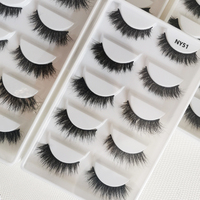 Extensions de cils en vison 5D, 5 paires en stock, super désordonnées, pack croisé, faux cils en vison en vrac