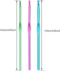 Vente d'usine – Crochets à manche en aluminium multicolores, 15 tailles (2mm-12mm), tailles individuelles, pour tricot et crochet - Product Image 6