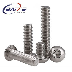 Iso7380 M2 <span class=keywords><strong>M3</strong></span> M4 M5 M6 M8 M10 soket penggerak Hex baja tahan karat atau baja sekrup mesin Allen kepala tombol bulat - Product Image 5