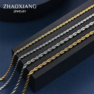 Colliers ras du cou en chaîne torsadée pour femmes et hommes, pour pendentifs, prix de gros, bijoux personnalisés en acier inoxydable, tendance - Product Image 2