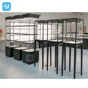 High End Factory Price Custom Retail Store Fixtures Led Lighting Tempered Glass Jewelry Showcase for Gift Sale