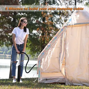 풍선 4 계절 방수 야외 공기 캠핑 텐트 6 인 하이킹 더블 레이어 제작 옥스포드 폴리에스터 원단 자동