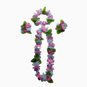 Ensemble de colliers de fleurs de style hawaïen coloré pour la décoration de fête, guirlandes de fleurs tropicales hawaïennes, collier de fleurs - Product Image 2