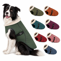Manteau d'hiver pour chien, couleur unie, doublure en polaire, gilet réglable pour chiens