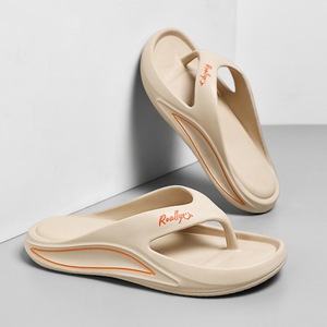 Vente chaude qualité hommes tongs sandales d'été semelle épaisse Durable soutien de la voûte plantaire confortable tongs en plein air plage hommes diapositives - Product Image 1