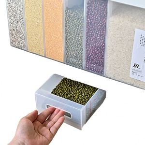 Boîte de rangement alimentaire en plastique à 5 compartiments, distributeur de céréales pour céréales, riz et autres aliments, emballée dans un carton - Product Image 1