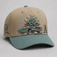Casquette de baseball personnalisée style Old English, 5 panneaux, visière incurvée, style Dad Hat, streetwear urbain West Coast, vente en gros, faible MOQ