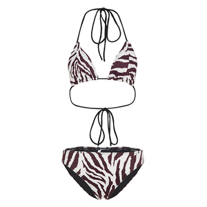 Conjunto de Bikini Sexy con Estampado de Cebra para Mujer, Estilo Y2K, Sin Relleno, Traje de Baño de Dos Piezas, Ropa de Playa al por Mayor - Product Image 6